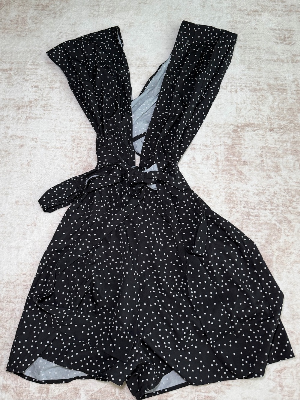 Shein Black Polka Dot Multi Way Halter Romper Women’s XL